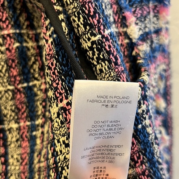 IRO Frannie Tweed Distressed Jacket Blue/Pink -Size 38 - Picture 9 of 14
